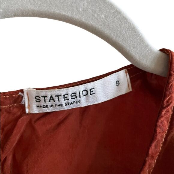 STATESIDE Cupro Peasant Blouse Burnt Orange Size Small - Picture 5 of 6
